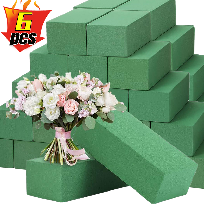 Floral Foam Oasis - 6/1 Stück Blumenschaumblöcke, rechteckig, grün, künstlicher,