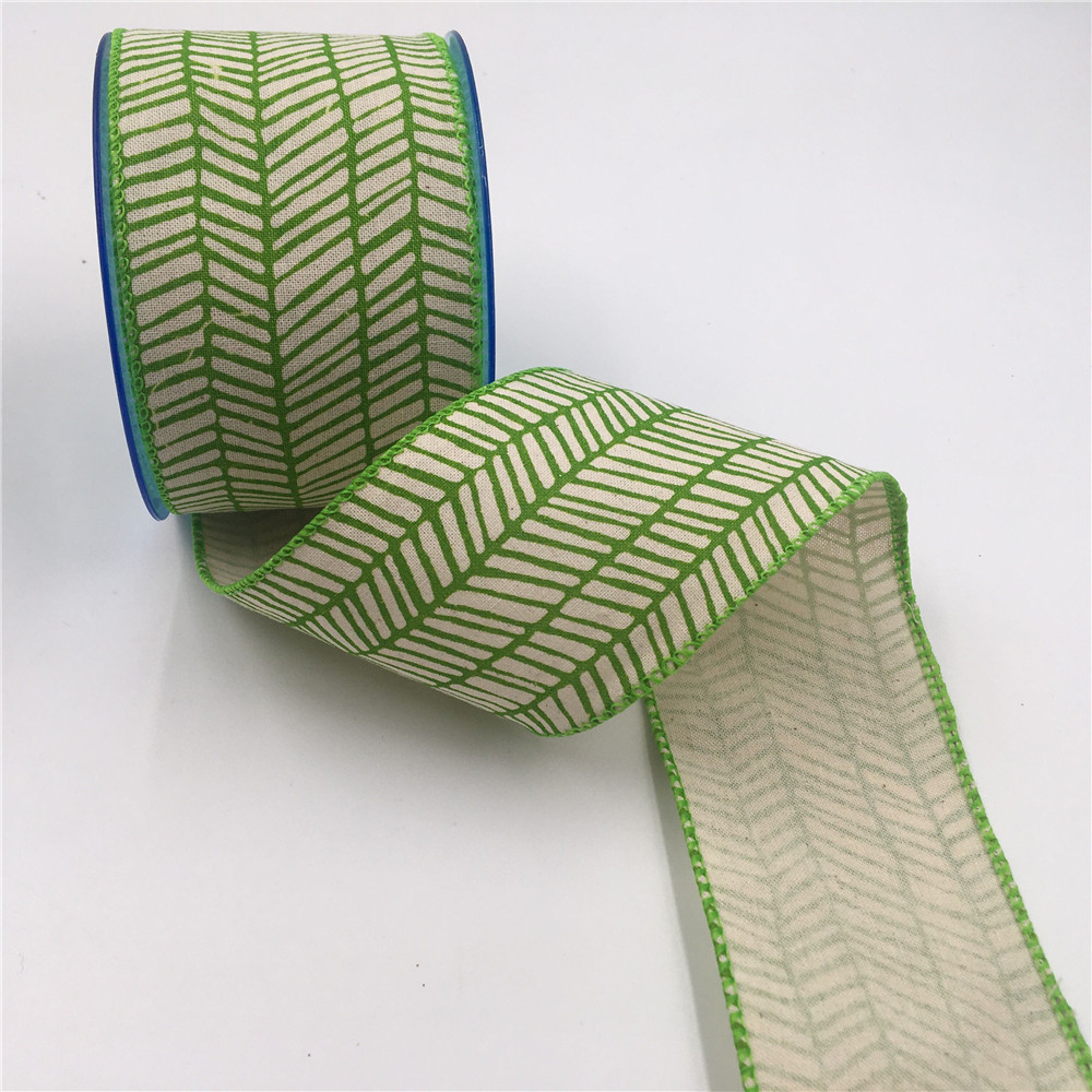 Ribbon Wired Satin - 2-1/2 zoll 25Yards Verdrahtete Kanten Grün