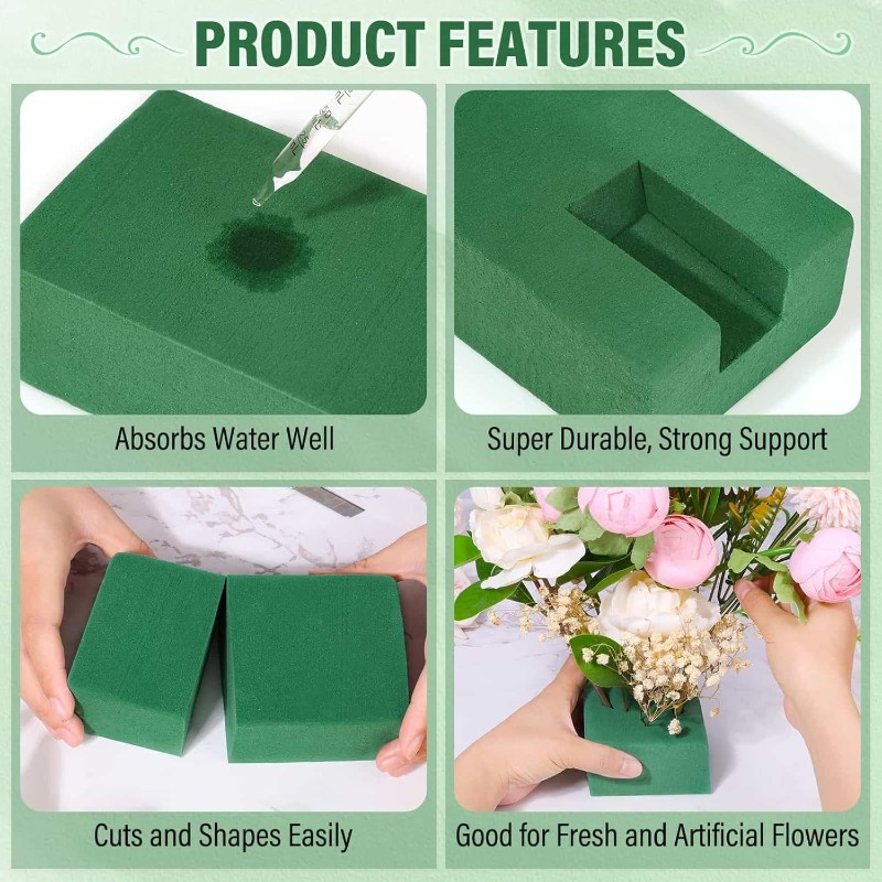 Floral Foam Oasis - 1/3 Stück Grüner Blumenschaum-Block DIY Blumenarrangement-Schwamm