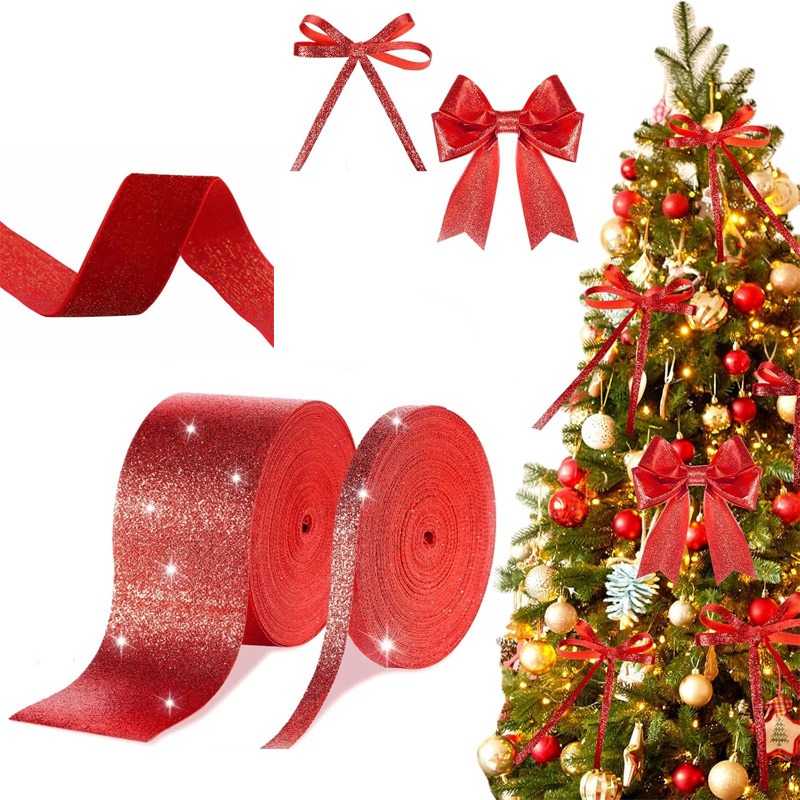 5/7/10 Yards Weihnachtsdekorat – Ribbon Wired Satin Bewertung und Preis